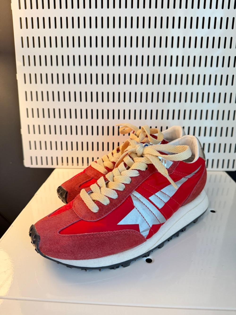 Women’s Golden Goose Marathon Red with Silver Star